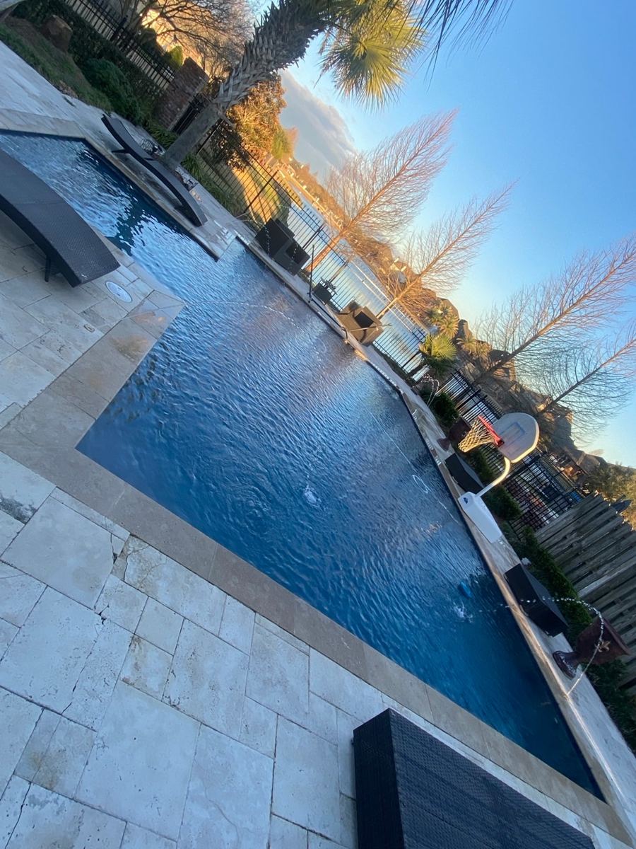 Featured pool jets at golden hour